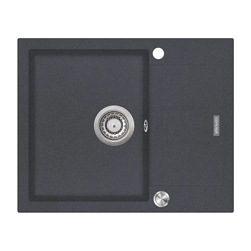Chiuvetă de bucătărie CUBIS 50x62 cm granit/gri închis - Concept DG05C45DG