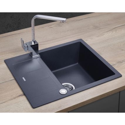 Chiuvetă de bucătărie CUBIS 50x62 cm granit/gri închis - Concept DG05C45DG
