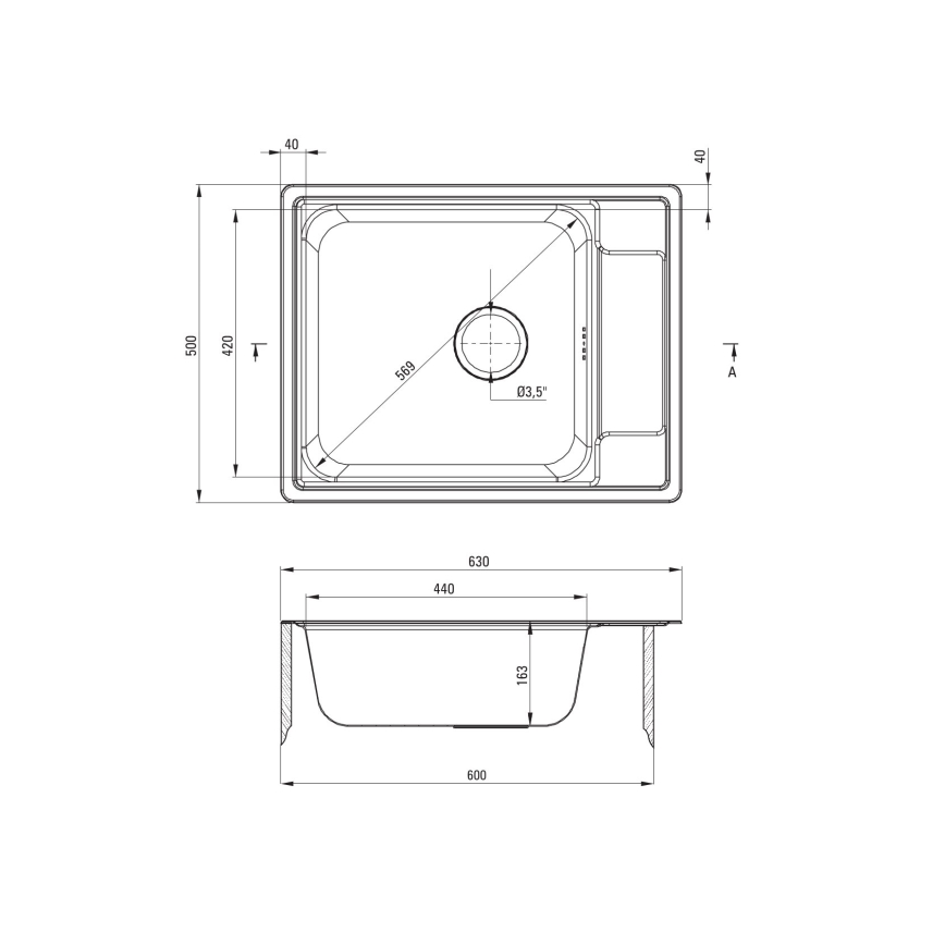 Chiuvetă de bucătărie Deante ZEO_011B SOUL 50x63 cm satin