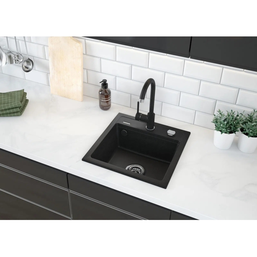 Chiuvetă de bucătărie Deante ZORBA ZQZ_T103, 44 x 44 cm, granit/antracit