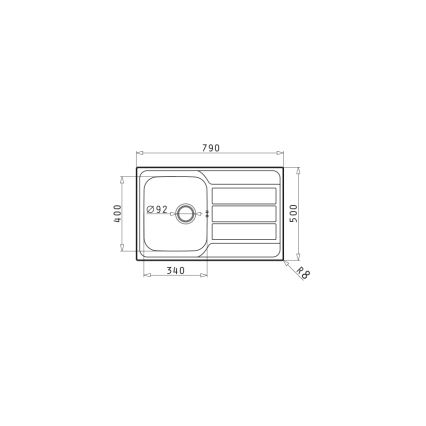 Chiuvetă de bucătărie Pyramis 100178701 ATHENA 79x50 cm satin