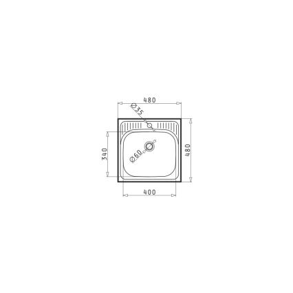 Chiuvetă de bucătărie Pyramis 105061001 ET34 48x48 cm satin