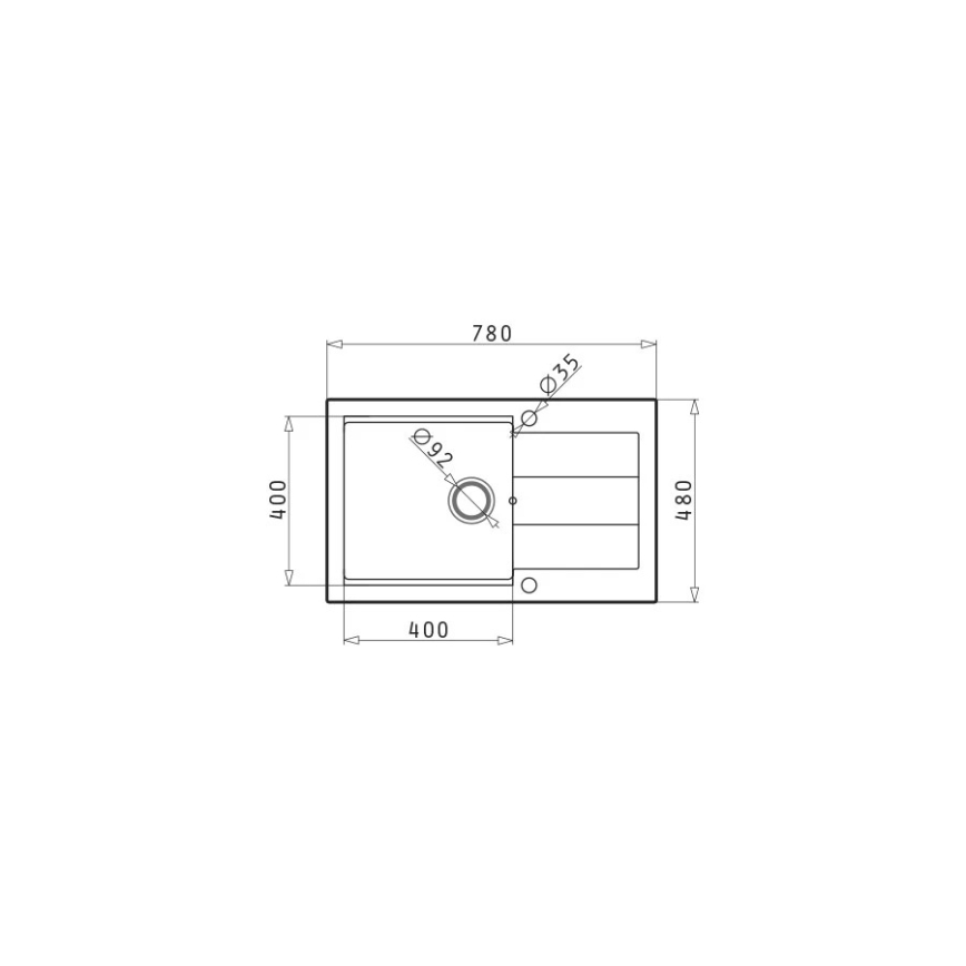 Chiuvetă de bucătărie Pyramis 70083701 SPARTA PLUS LUX 78x48 cm granit/negru