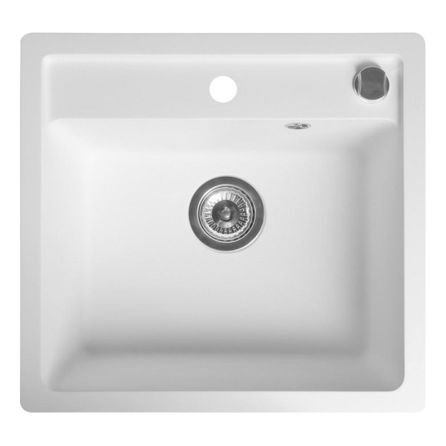 Chiuvetă de bucătărie Sapho 53 x 50 cm, granit, albă