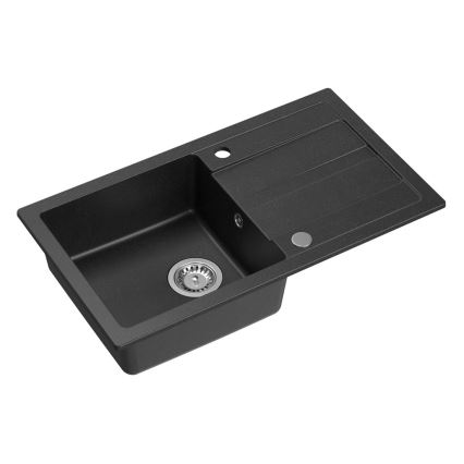 Chiuvetă de bucătărie Sapho, 77 x 44 cm, granit, negru