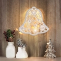 Clopoțel decorativ LED de Crăciun, 9xLED/2xAA, alb cald