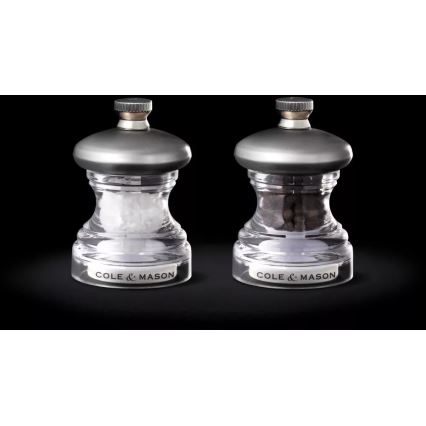 Cole&Mason - Set de râșnițe pentru sare și piper BUTTON, 2 bucăți, 6,5 cm