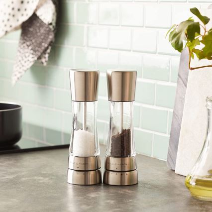 Cole&Mason - Set de râșnițe pentru sare și piper DERWENT, 2 bucăți, 19 cm, crom lucios