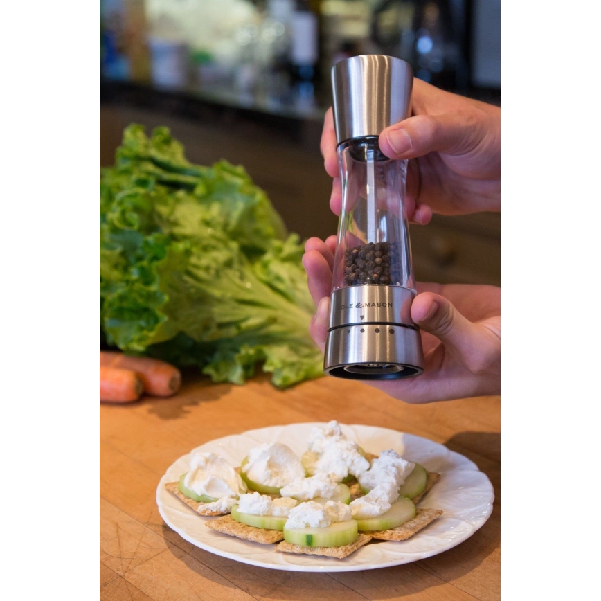 Cole&Mason - Set de râșnițe pentru sare și piper DERWENT, 2 bucăți, 19 cm, crom lucios