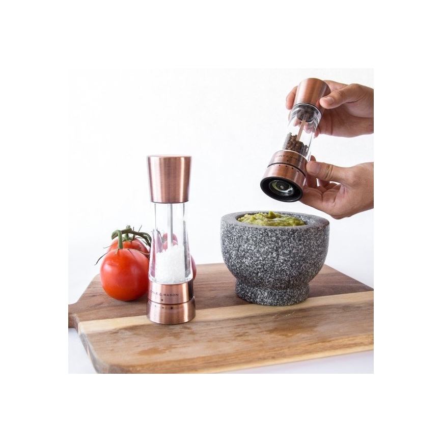 Cole&Mason - Set de râșnițe pentru sare și piper DERWENT, 2 bucăți, 19 cm, cupru