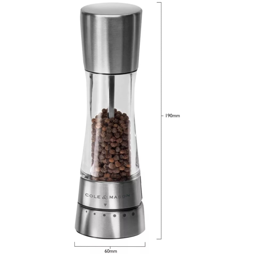 Cole&Mason - Râșniță de sare DERWENT 19 cm, crom lucios