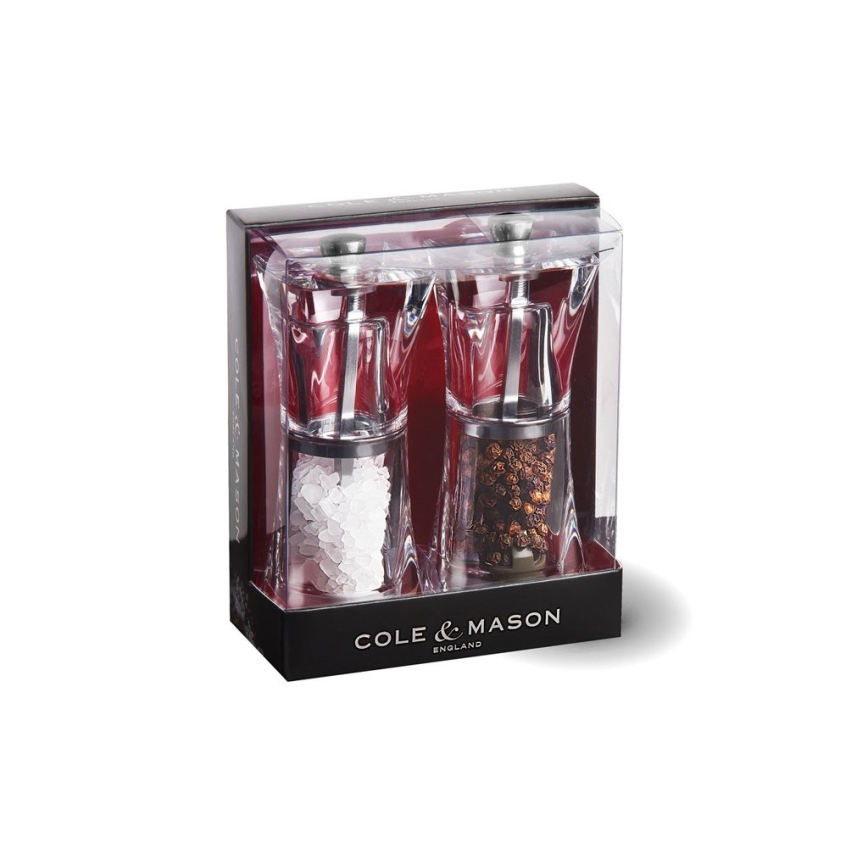 Cole&Mason - Set de râșnițe pentru sare și piper CRYSTAL, 2 bucăți, 12,5 cm