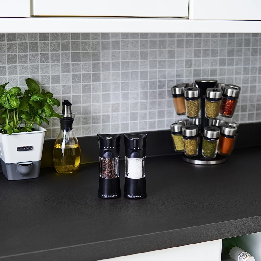 Cole&Mason - Set de râșnițe pentru sare și piper HARROGATE, 2 bucăți, 15,4 cm