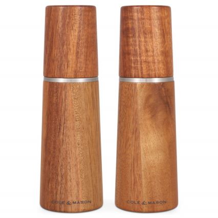 Cole&Mason - Set de râșnițe pentru sare și piper MARLOW din lemn de acacia, 2 bucăți, 18,5 cm