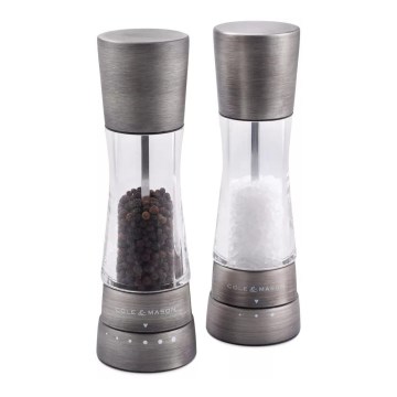 Cole&Mason - Set de râșnițe pentru sare și piper DERWENT, 2 bucăți, 19 cm, crom mat