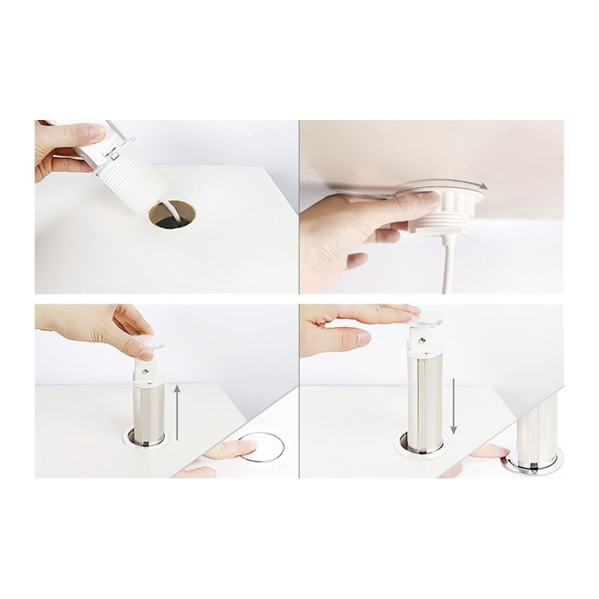 Coloană de prize pentru blatul biroului 2x230 V + USB-A + USB-C