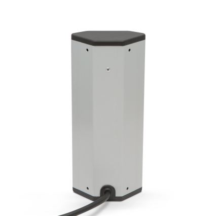 Coloană de prize pentru colț, 3x230 V + 2x USB-A, negru/argintiu
