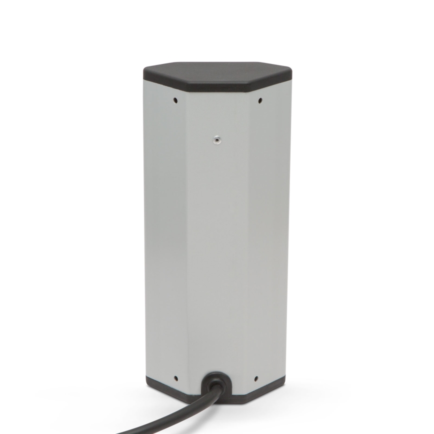 Coloană de prize pentru colț, 3x230 V + 2x USB-A, negru/argintiu