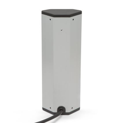 Coloană de prize pentru colț 4x230V + 2xUSB-A, negru/argintiu