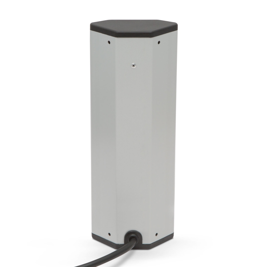 Coloană de prize pentru colț 4x230V + 2xUSB-A, negru/argintiu