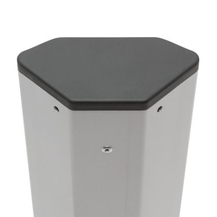 Coloană de prize pentru colț 4x230V + 2xUSB-A, negru/argintiu