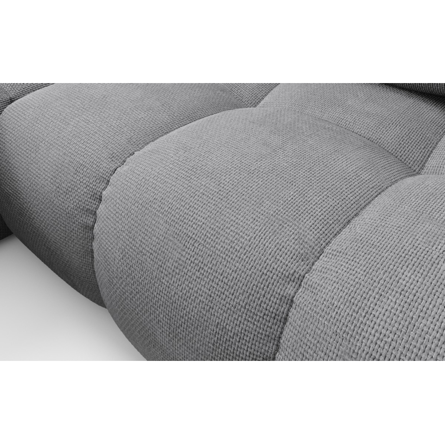 Canapea colțar extensibilă tapițată ALMADA, formă L, partea stângă, gri, cu spațiu de depozitare