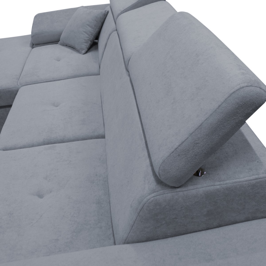 Colțar extensibil CASTELO cu spațiu de depozitare, în formă de L, stânga, gri închis