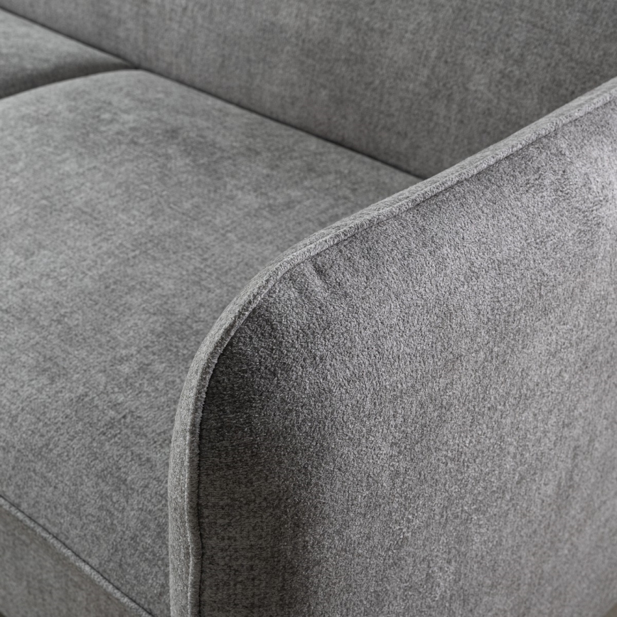 Colțar extensibil NISA, în formă de L, cu spațiu de depozitare, gri, pe partea dreaptă