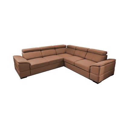 Colțar extensibil universal GRANADA cu spațiu de depozitare, maro