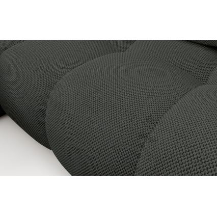 Canapea colțar extensibilă ALMADA, tapițată, cu spațiu de depozitare, formă L, stânga, antracit