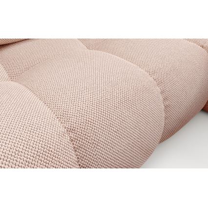 Colțar extensibil ALMADA, tapițat, în formă de L, cu spațiu de depozitare, partea dreaptă, roz