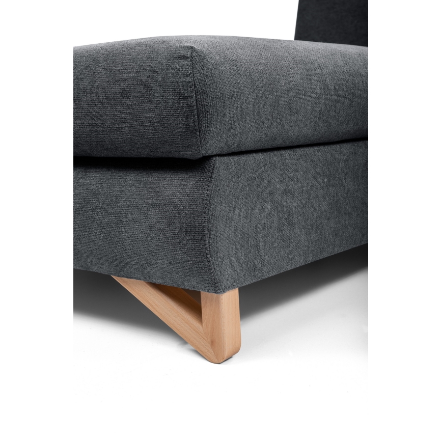 Colțar extensibil tapițat AVESTA, formă L, cu spațiu de depozitare, orientare pe stânga, antracit