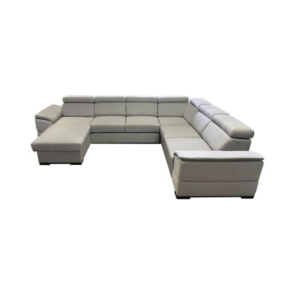 Colțar extensibil universal în formă de U cu spațiu de depozitare, model GRANADA, gri deschis