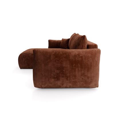 Colțar extensibil universal FRIDA în formă de L, maro, cu spațiu de depozitare