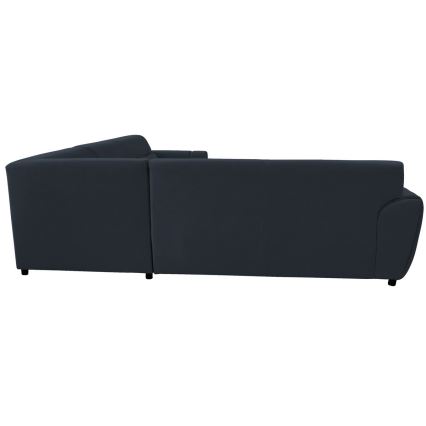 Colțar extensibil în formă de L VISEU, pe partea dreaptă, cu spațiu de depozitare, antracit/negru