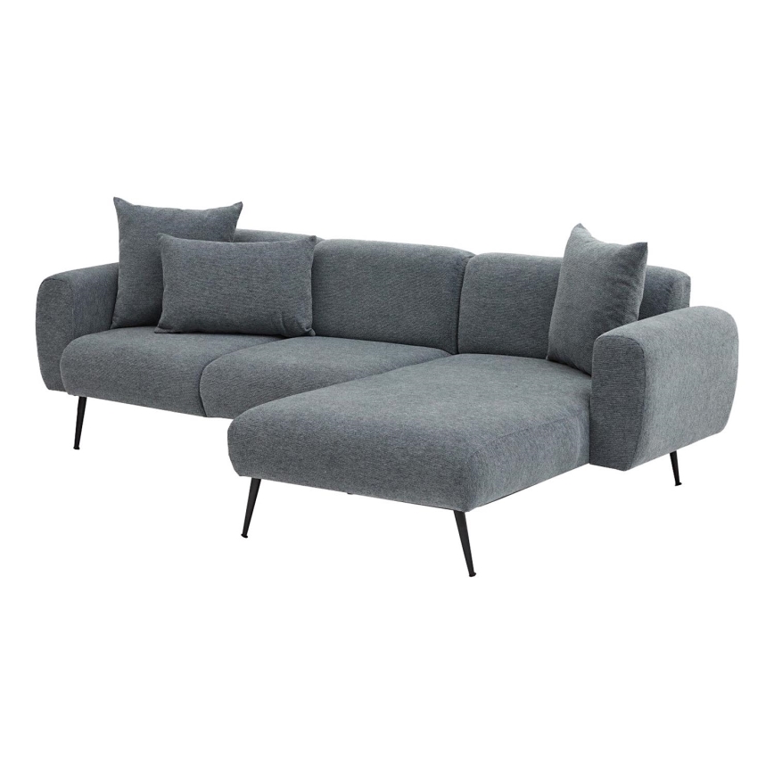 Colțar în L PISA, gri, pe partea dreaptă