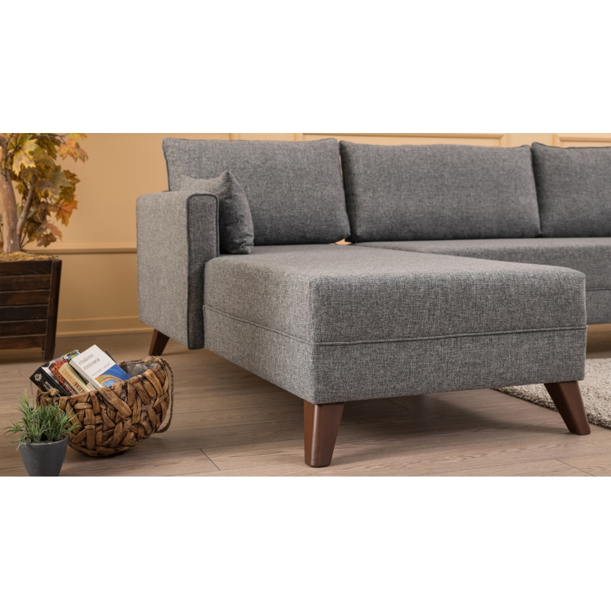 Colțar KORFU în L, gri, stânga