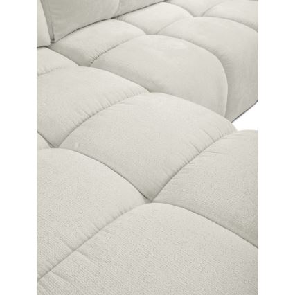 Colțar tapițat extensibil ALMADA în formă de L, versiune stânga, bej