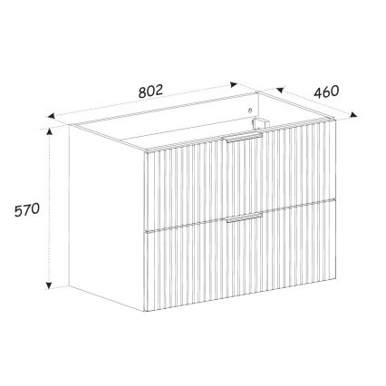 COMAD ADEL CASHMERE 82-80-2S - Corp pentru lavoar ADEL, 57 x 80,2 cm, bej