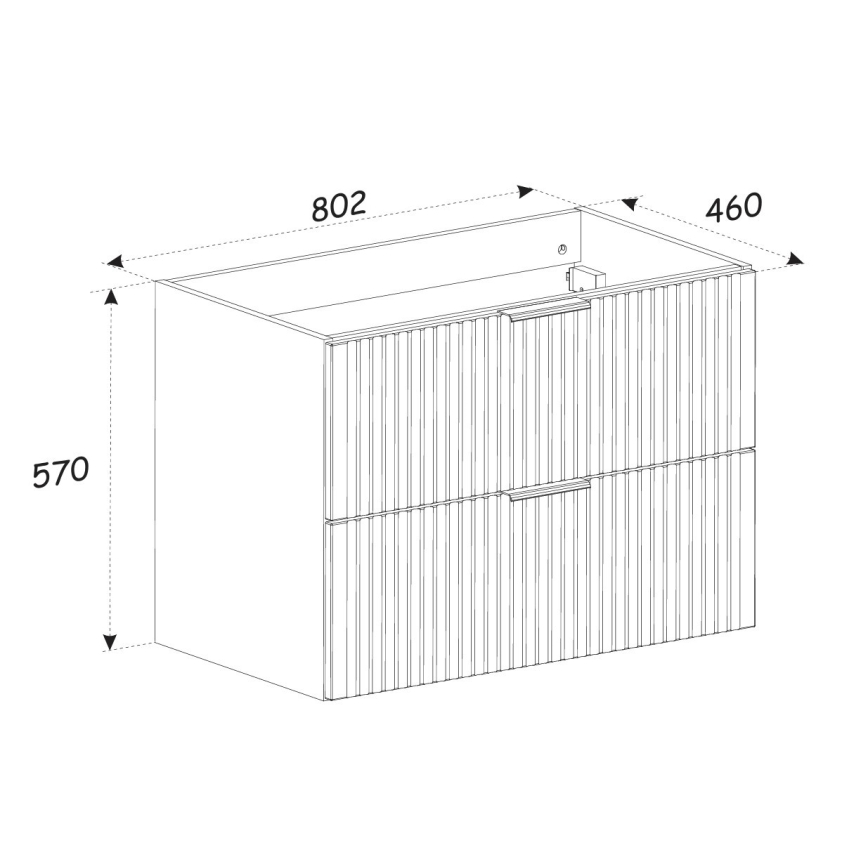 COMAD ADEL CASHMERE 82-80-2S - Corp pentru lavoar ADEL, 57 x 80,2 cm, bej