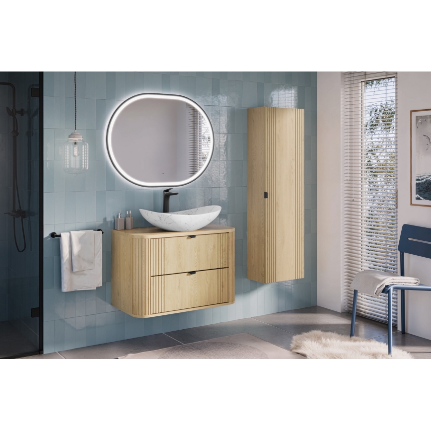 COMAD OVALIA CREMONA 82-80-46-2S - Dulap de baie sub chiuvetă OVALIA 52x80 cm, Stejar Cremona