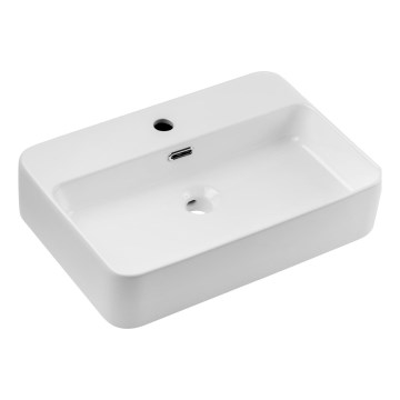 COMAD TRUST 2 WHITE (E-6282) - Lavoar pentru blat TRUST 55x38 cm ceramică/alb lucios