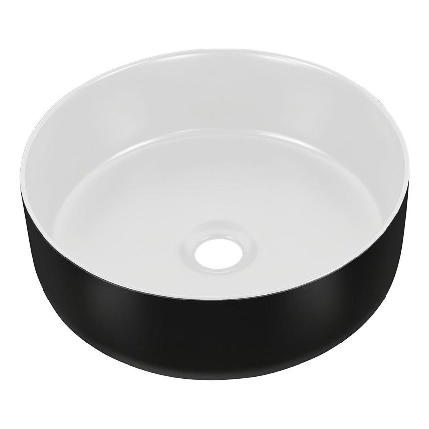 COMAD UM-6259 SIMPLE 8. - Lavoar pentru blat SIMPLE, diametru 36 cm, ceramică/alb mat/negru mat