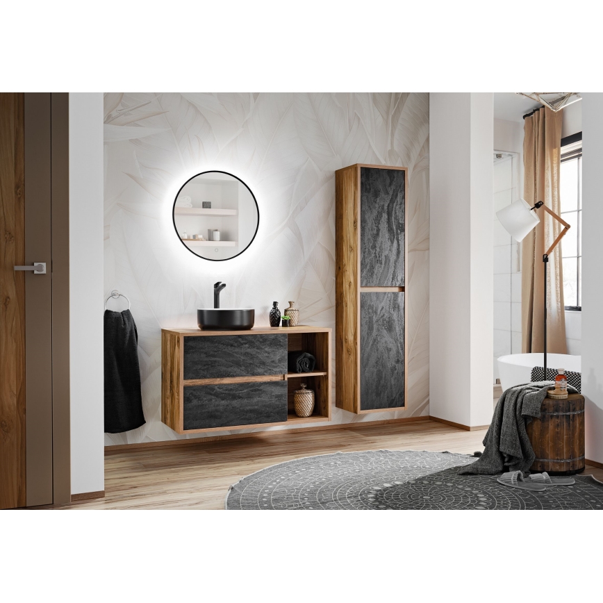 COMAD UM-6259 SIMPLE 8. - Lavoar pentru blat SIMPLE, diametru 36 cm, ceramică/alb mat/negru mat