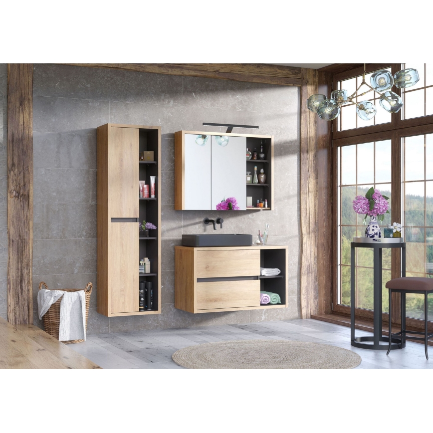 COMAD UM-6275 SLIM 60 BLACK DP - Lavoar tip blat cu dimensiuni 61x34 cm, ceramică/negru mat