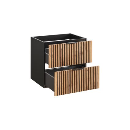 COMAD XILO BLACK WOTAN 82-60-D-2S - Corp mobilier sub lavoar XILO 57 x 60,2 cm, negru/stejar Wotan