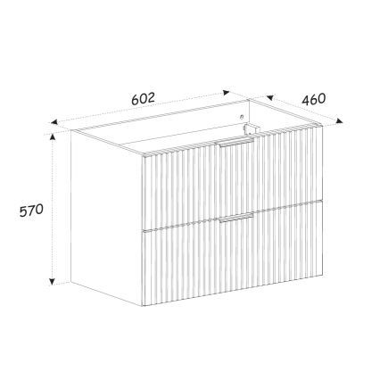 COMAD XILO BLACK WOTAN 82-60-D-2S - Corp mobilier sub lavoar XILO 57 x 60,2 cm, negru/stejar Wotan