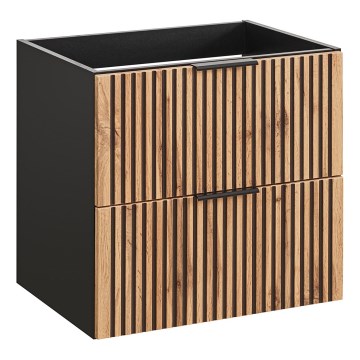 COMAD XILO BLACK WOTAN 82-60-D-2S - Corp mobilier sub lavoar XILO 57 x 60,2 cm, negru/stejar Wotan