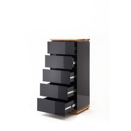 Comodă ARVI, negru/stejar