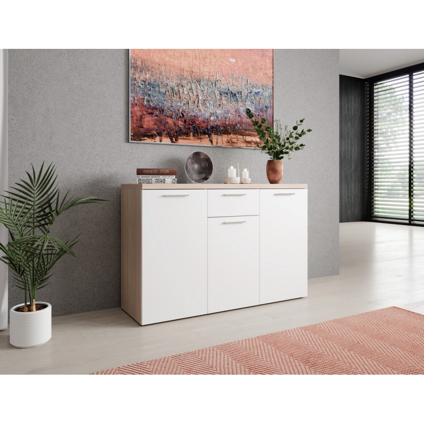 Comodă BRUNO, Sonoma stejar/alb